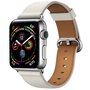 Classic lederen bandje - Wit - Geschikt voor Apple Watch 38mm / 40mm / 41mm / 42mm