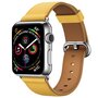 Classic lederen bandje - Geel - Geschikt voor Apple Watch 38mm / 40mm / 41mm / 42mm