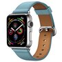 Classic lederen bandje - Licht blauw - Geschikt voor Apple Watch 38mm / 40mm / 41mm / 42mm