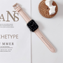 Premium Leather bandje - Licht roze - Geschikt voor Apple Watch 38mm / 40mm / 41mm / 42mm