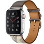 Leren bandje met print - Bruin - Geschikt voor Apple Watch 38mm / 40mm / 41mm / 42mm