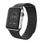 PU Leather Loop bandje - Zwart - Geschikt voor Apple Watch 38mm / 40mm / 41mm / 42mm