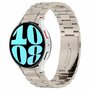 Stalen band met aansluitknop  - Titanium kleur - Samsung Galaxy Watch 4 Classic - 42mm &amp; 46mm