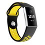 Fitbit Charge 3 &amp; 4 siliconen DOT bandje - Geel / Zwart - S/M