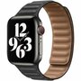 Leather Link serie bandje - Zwart - Geschikt voor Apple Watch 38mm / 40mm / 41mm / 42mm