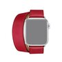 Double Leather Loop bandje - Rood - Geschikt voor Apple watch 44mm / 45mm&nbsp;/ 46mm / 49mm