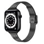 Stainless steel slim fit bandje - Zwart - Geschikt voor Apple Watch 38mm / 40mm / 41mm / 42mm