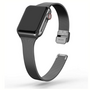 Milanese slim fit bandje - Zwart - Geschikt voor Apple Watch 44mm / 45mm&nbsp;/ 46mm / 49mm