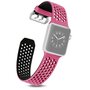 Bandje met gaatjes - 2 kleuren - Roze met zwart - Geschikt voor Apple Watch 44mm / 45mm&nbsp;/ 46mm / 49mm