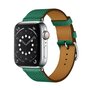 Lederen bandje - Groen - Geschikt voor Apple Watch 38mm / 40mm / 41mm / 42mm