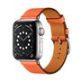 Lederen bandje - Oranje - Geschikt voor Apple Watch 38mm / 40mm / 41mm / 42mm