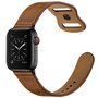 Leren bandje dubbele lus - Donkerbruin - Geschikt voor Apple Watch 38mm / 40mm / 41mm / 42mm