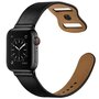 Leren bandje dubbele lus - Zwart - Geschikt voor Apple Watch 38mm / 40mm / 41mm / 42mm