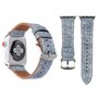 Denim Pattern Echt Leren bandje - Licht blauw - Geschikt voor Apple Watch 38mm / 40mm / 41mm