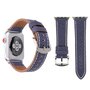 Denim Pattern Echt Leren bandje - Donker blauw - Geschikt voor Apple Watch 44mm / 45mm&nbsp;/ 46mm / 49mm