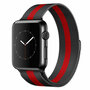 Milanese RVS bandje - Zwart met rood - Geschikt voor Apple Watch 38mm / 40mm / 41mm / 42mm