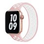 Solo Loop Sportbandje - Maat: S - Roze + Wit - Geschikt voor Apple Watch 38mm / 40mm / 41mm / 42mm