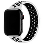 Solo Loop Sportbandje - Maat: S - Wit + Zwart - Geschikt voor Apple Watch 38mm / 40mm / 41mm / 42mm