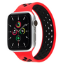 Solo Loop Sportbandje - Maat: M - Rood + Zwart - Geschikt voor Apple Watch 38mm / 40mm / 41mm / 42mm