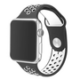 Sportbandje - Maat: S/M - Zwart + Wit - Geschikt voor Apple Watch 38mm / 40mm / 41mm / 42mm