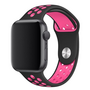 Sportbandje - Maat: S/M - Zwart + Roze - Geschikt voor Apple Watch 38mm / 40mm / 41mm / 42mm