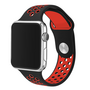 Sportbandje - Maat: S/M - Zwart + Rood - Geschikt voor Apple Watch 38mm / 40mm / 41mm / 42mm