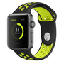 Sportbandje - Maat: S/M - Zwart + Geel - Geschikt voor Apple Watch 38mm / 40mm / 41mm / 42mm