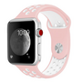 Sportbandje - Maat: S/M - Roze + Wit - Geschikt voor Apple Watch 38mm / 40mm / 41mm / 42mm