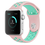 Sportbandje - Maat: S/M - Roze + Groen - Geschikt voor Apple Watch 38mm / 40mm / 41mm / 42mm