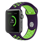 Sportbandje - Maat: S/M - Paars + Groen - Geschikt voor Apple Watch 38mm / 40mm / 41mm / 42mm