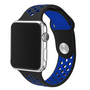 Sportbandje - Maat: M/L - Zwart + Blauw - Geschikt voor Apple Watch 38mm / 40mm / 41mm / 42mm