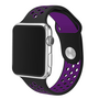 Sportbandje - Maat: M/L - Paars + Zwart - Geschikt voor Apple Watch 38mm / 40mm / 41mm / 42mm