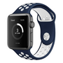 Sportbandje - Maat: M/L - Blauw + Wit - Geschikt voor Apple watch 38mm / 40mm / 41mm / 42mm