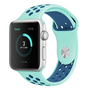 Sportbandje - Maat: M/L - Blauw + Groen - Geschikt voor Apple watch 38mm / 40mm / 41mm / 42mm