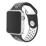 Sportbandje - Maat: M/L - Zwart + Wit - Geschikt voor Apple Watch 42mm / 44mm / 45mm / 46mm / 49mm