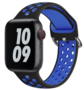 Siliconen sportband met gesp - Zwart + Blauw - Geschikt voor Apple Watch 38mm / 40mm / 41mm / 42mm