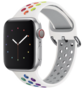 Siliconen sportband met gesp - Wit + Multicolor - Geschikt voor Apple Watch 38mm / 40mm / 41mm / 42mm