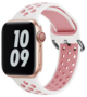 Siliconen sportband met gesp - Wit + Roze - Geschikt voor Apple Watch 38mm / 40mm / 41mm / 42mm