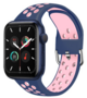 Siliconen sportband met gesp - Blauwpaars + Roze - Geschikt voor Apple Watch 38mm / 40mm / 41mm / 42mm