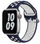 Siliconen sportband met gesp - Blauw + Wit - Geschikt voor Apple Watch 38mm / 40mm / 41mm / 42mm