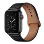 Leren bandje - Zwart - Geschikt voor Apple Watch 44mm / 45mm&nbsp;/ 46mm / 49mm