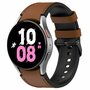 leer + siliconen bandje - Maat: small - Bruin - Samsung Galaxy watch 7 - 40mm &amp; 44mm