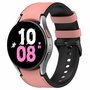 leer + siliconen bandje - Maat: large - Roze - Samsung Galaxy watch 7 - 40mm &amp; 44mm