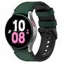 leer + siliconen bandje - Maat: large - Donkergroen - Samsung Galaxy watch 7 - 40mm &amp; 44mm