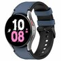 leer + siliconen bandje - Maat: small - Donkerblauw - Samsung Galaxy watch 7 - 40mm &amp; 44mm