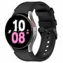 leer + siliconen bandje - Maat: small - Zwart - Samsung Galaxy watch 7 - 40mm &amp; 44mm