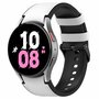 leer + siliconen bandje - Maat: large - Wit - Samsung Galaxy watch 7 - 40mm &amp; 44mm