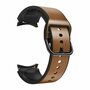 2 in 1 siliconen/ leren bandje - Bruin - Samsung Galaxy watch 7 - 40mm &amp; 44mm