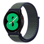 Sport Loop nylon bandje - Blauw met groene band - Samsung Galaxy watch 7 - 40mm / 44mm