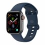 Siliconen sportbandje - Navy Blauw - Maat: S/M - Geschikt voor Apple Watch 38mm / 40mm / 41mm / 42mm